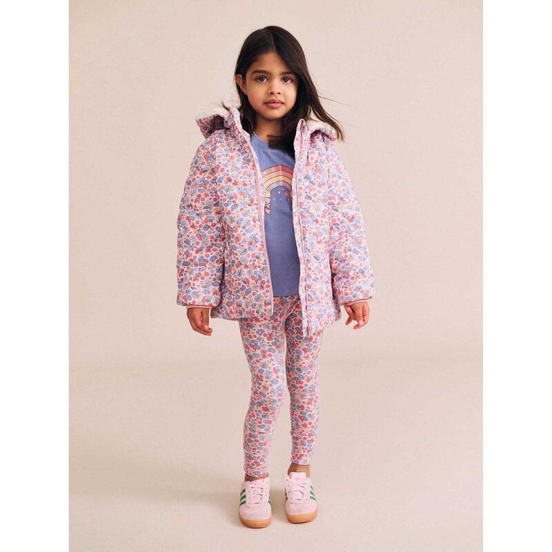 Huxbaby Heart Floral Quilted Puffer Jacket 3-5Y image number 3